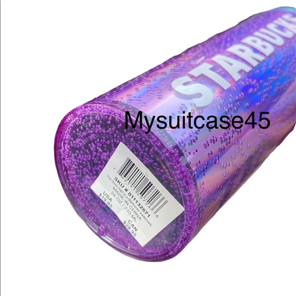 Starbucks 2022 Summer Back To School Purple Bubble Emoji 24 oz Cold Cup Tumbler - Picture 4 of 4